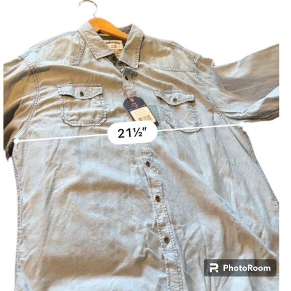 Thread & Cloth Mens Shirt Blue Jean Denim Button Up Long Sleeve XXL 100% Cotton - Picture 8 of 10